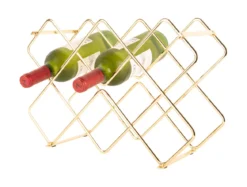 Metalowy stojak na wino DIAMONDS, 40,5 x 27,5 x 15,5 cm