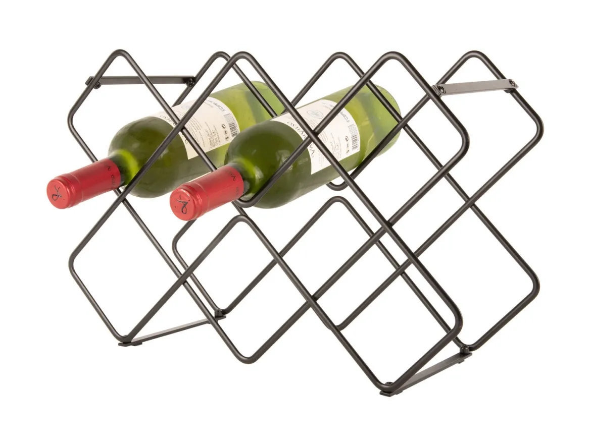 Metalowy stojak na wino DIAMONDS, 40,5 x 27,5 x 15,5 cm