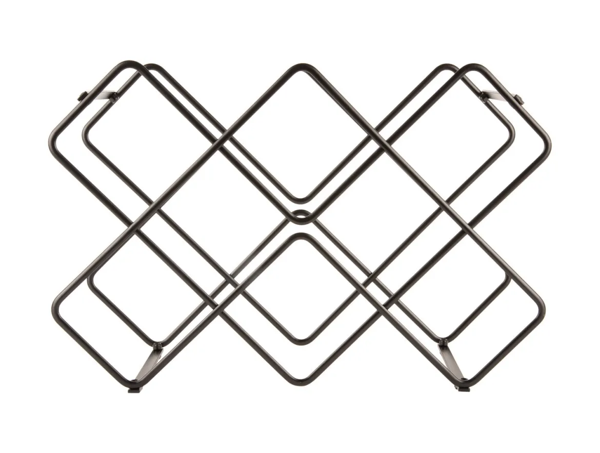 Metalowy stojak na wino DIAMONDS, 40,5 x 27,5 x 15,5 cm
