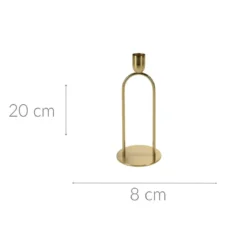 Metalowy śwecznik dekoracyjny, złoty, 20 cm