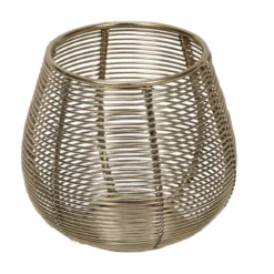 Metalowy świecznik na tealight, złoty