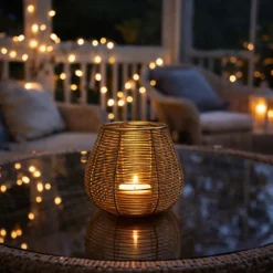 Metalowy świecznik na tealight, złoty