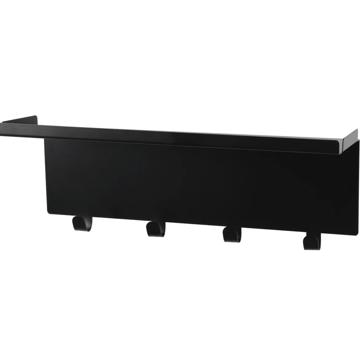 Metalowy wieszak ścienny ATRI, 12 x 45 x 16 cm, czarny