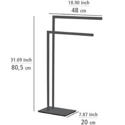 Metalowy wieszak na ręczniki RECCO, dwuramienny