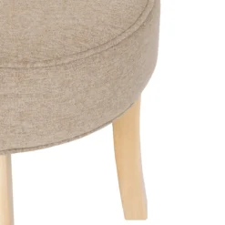 Miękki stołek tapicerowany ADRIEL taboret do toaletki, Ø 35 cm