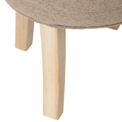 Miękki stołek tapicerowany ADRIEL taboret do toaletki, Ø 35 cm