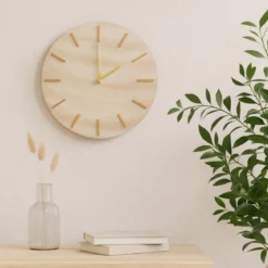 Minimalistyczny zegar ścienny SUM, wzór marmuru, Ø 30 cm