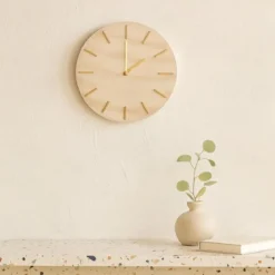 Minimalistyczny zegar ścienny SUM, wzór marmuru, Ø 30 cm