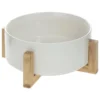 Miska na sałatkę, Ø 24 cm, ceramiczna na bambusowym stojaku