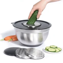 Miska ze stali nierdzewnej z zestawem tarek, Ø 27 cm