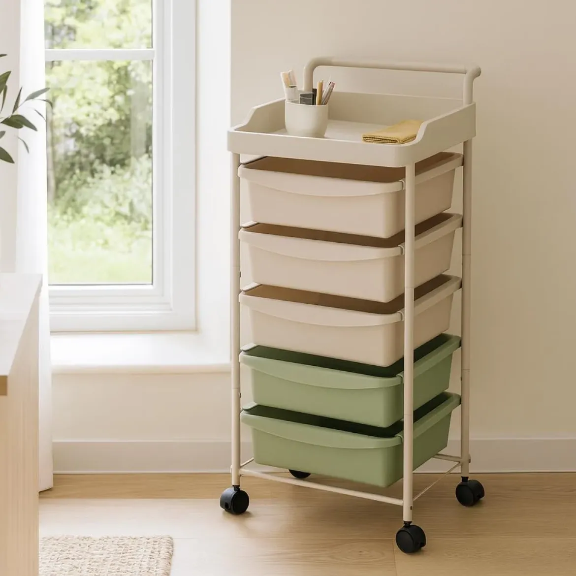 Mobilny organizer DESKOLOR, 6 szuflad, 82 cm