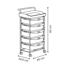 Mobilny organizer DESKOLOR, 6 szuflad, 82 cm