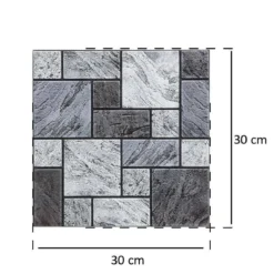 Naklejki ścienne z PCV do kuchni, imitacja kamienia, 30 x 30 cm, 2 sztuki