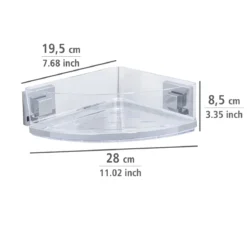 Narożna półka łazienkowa QUADRO,Vacuum-Loc pod prysznic, WENKO