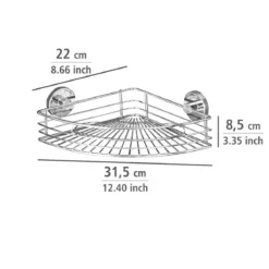 Narożna półka pod prysznic BARI Vacuum-Loc, metalowa, WENKO