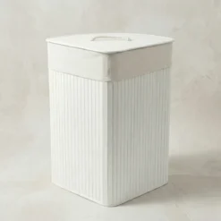 Narożny kosz na pranie ARCO, bambus, 60 l