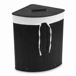 Narożny kosz na pranie ARCO, bambus, 60 l