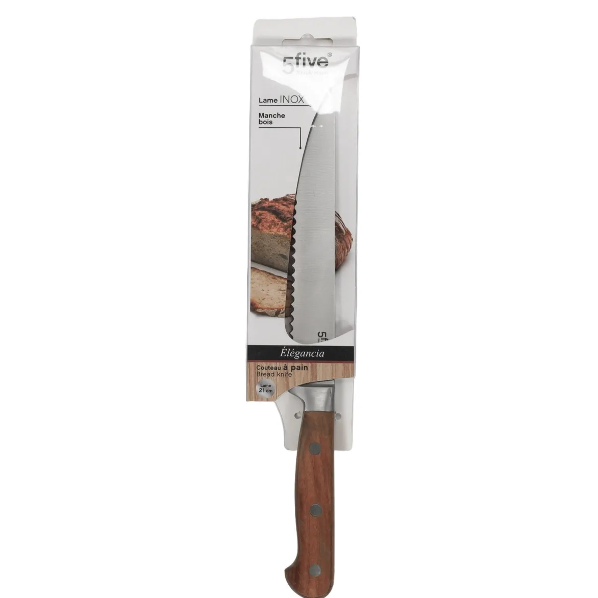 Nóż do krojenia chleba ELEGANCIA, stal nierdzewna, 33 cm