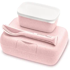 Śniadaniówka z przegródkami CANDY READY + zestaw sztućców, 4 elementy, KOZIOL