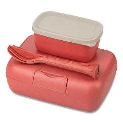 Śniadaniówka z przegródkami CANDY READY + zestaw sztućców, 4 elementy, KOZIOL