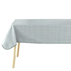 Obrus prostokątny MINI VICHY SAUGE, 140 x 240 cm, szałwiowa krateczka