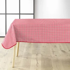 Obrus prostokątny w czerwoną kratkę MINI VICHY ROUGE, 140 x 240 cm