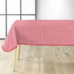 Obrus prostokątny w czerwoną kratkę MINI VICHY ROUGE, 140 x 240 cm