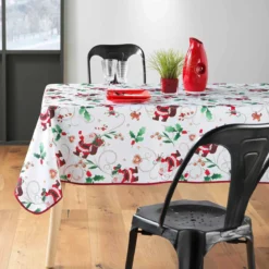Obrus świąteczny NOEL z nadrukiem, biały