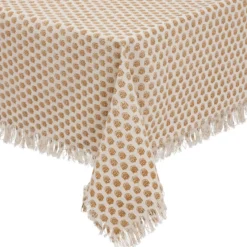 Obrus z frędzlami INDIE, wzór etno, 100% bawełna, 150 x 250 cm