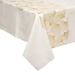 Obrus z wzorem miłorzębu GINKO, 140 x 240 cm