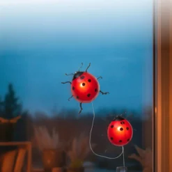 Ogrodowe lampki solarne, biedronki LED, 2 sztuki, 20 cm