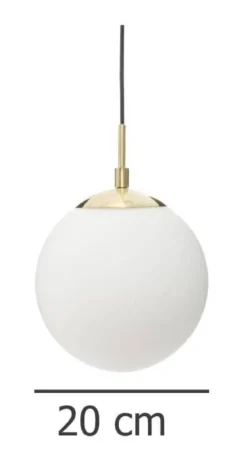 Okrągła lampa wisząca DRIS, kula, Ø 20 cm