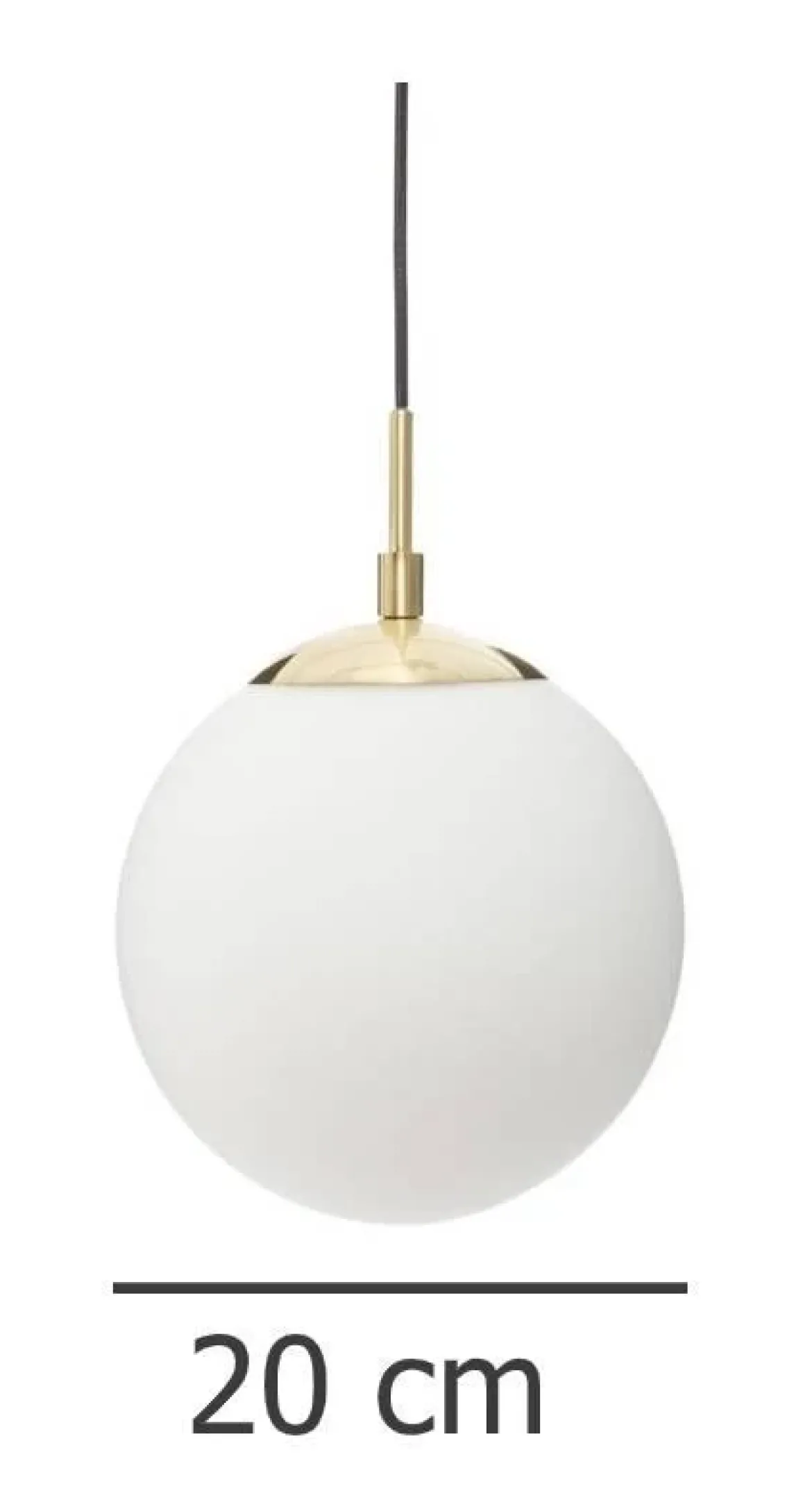 Okrągła lampa wisząca DRIS, kula, Ø 20 cm