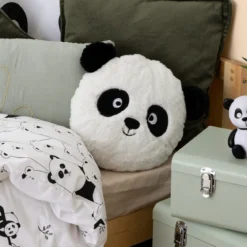 Okrągła poduszka PANDA z uszami, Ø 27 cm