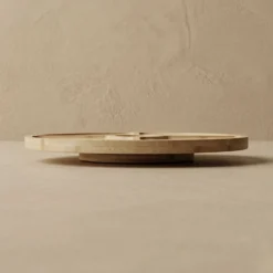 Okrągła taca obrotowa do serwowania przekąsek GIRO, Ø 33 cm, bambus