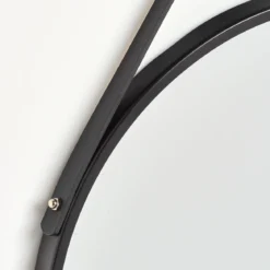Okrągłe lustro ścienne w metalowej ramie, Ø 40 cm