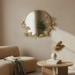 Okrągłe lustro ścienne z ozdobną ramą SOL, Ø 50 cm