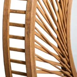 Okrągłe lustro w ramie z bambusa, Ø 72 cm