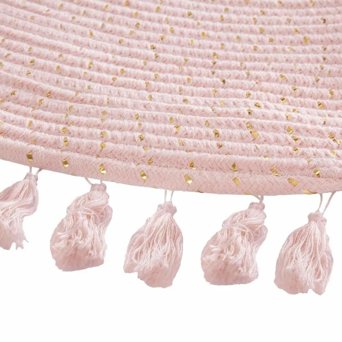 Okrągły dywan dekoracyjny Lurex, Ø 90 cm z frędzlami