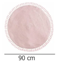 Okrągły dywan dekoracyjny Lurex, Ø 90 cm z frędzlami