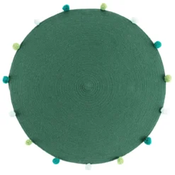 Okrągły dywanik z pomponami POMPOMPARTY, Ø 90 cm