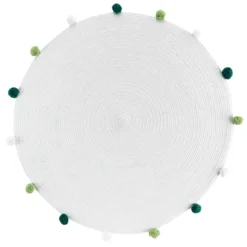 Okrągły dywanik z pomponami POMPOMPARTY, Ø 90 cm