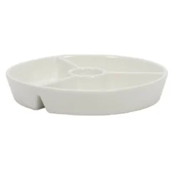 Okrągły półmisek do przekąsek z przegródkami i miescem na dip, Ø 19,5 cm