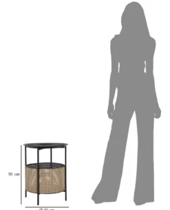 Okrągły stolik z koszem do przechowywania, Ø 40 cm