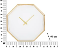 Ośmiokątny zegar na ścianę w stylu glamour, Ø 56 cm
