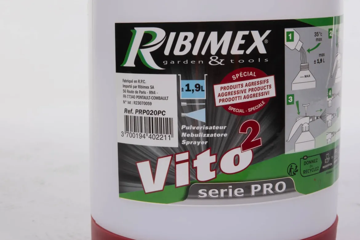 Opryskiwacz ciśnieniowy ręczny VITO 2 RIBIMEX, do chemii, 1,92 l