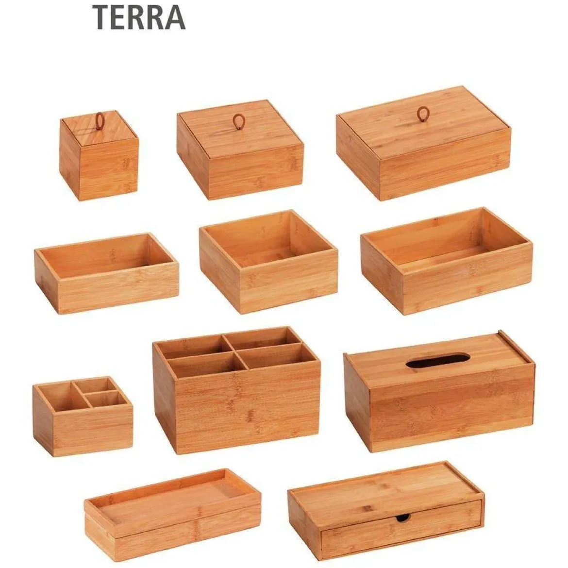 Organizer łazienkowy TERRA, bambus, 9 x 9 cm, WENKO