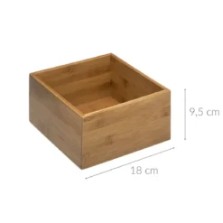 Organizer bambusowy na przybory kosmetyczne, 18 x 18 cm