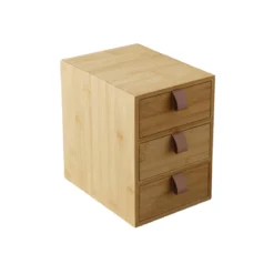 Organizer bambusowy z 3 szufladkami NILA, 21 cm