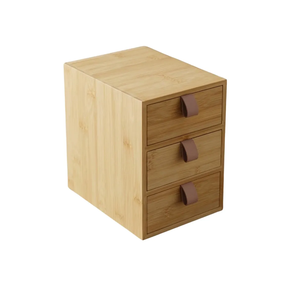 Organizer bambusowy z 3 szufladkami NILA, 21 cm